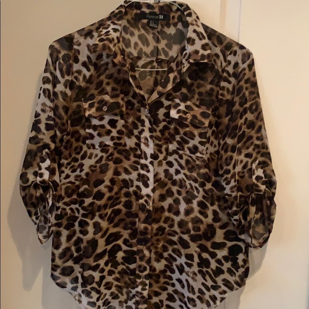 Cheetah Print Blouse